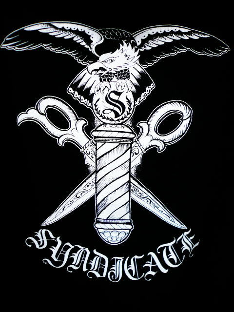 SYNDICATE BARBER SHOP SIGN POLE HOODED
